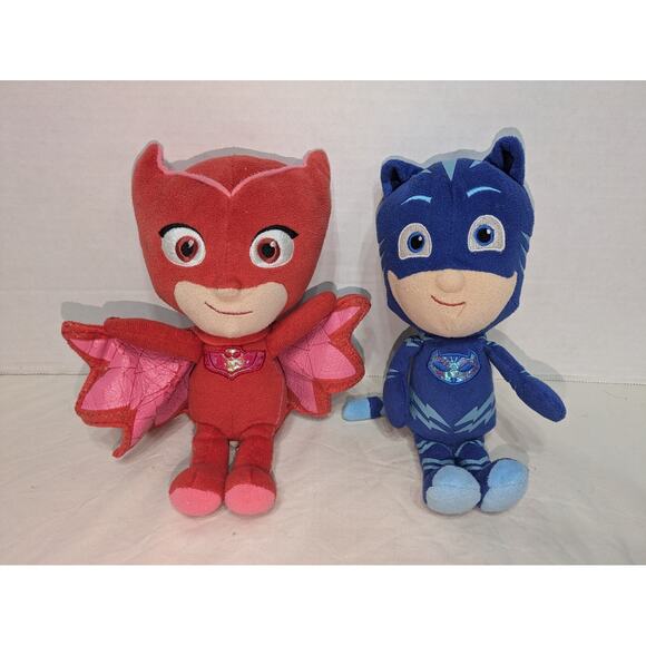 PJ Masks Owlette & Cat Boy Plush Super Heroes Stuffed Animals Toy Set Kids 8" - Picture 1 of 9